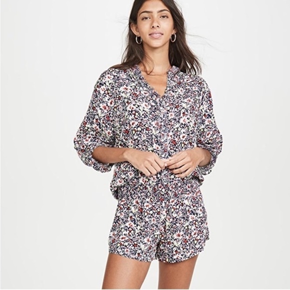 Poupette St. Barth Pants - Poupette St. Barth Ilona Romper Navy Azalea XS